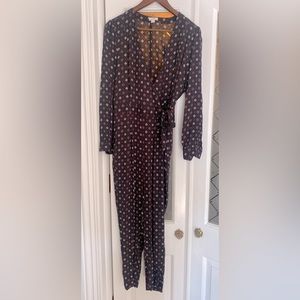 Loft jumpsuit black and red